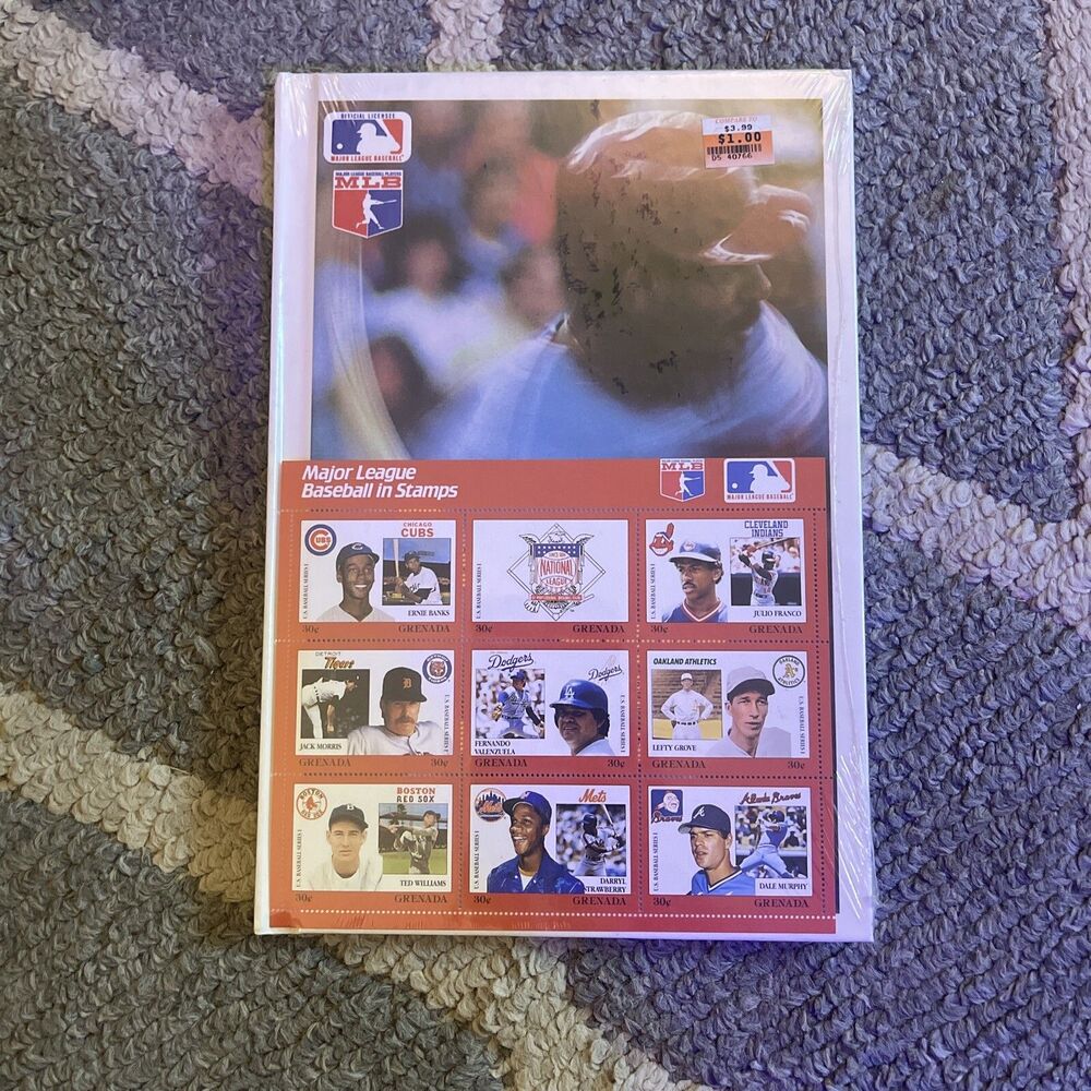 1990 Philatelic International Major League Baseball Stamps & Book Factory Sealed